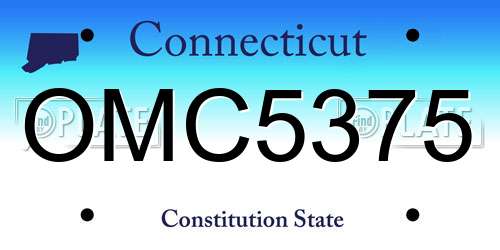 OMC5375 Connecticut License Plate