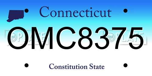 OMC8375 Connecticut License Plate