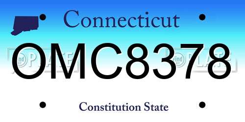 OMC8378 Connecticut License Plate