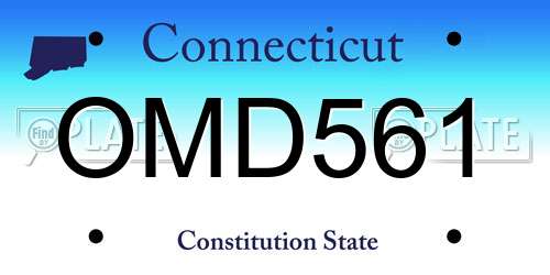 OMD561 Connecticut License Plate