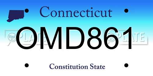 OMD861 Connecticut License Plate