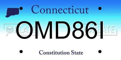 OMD86I Connecticut License Plate