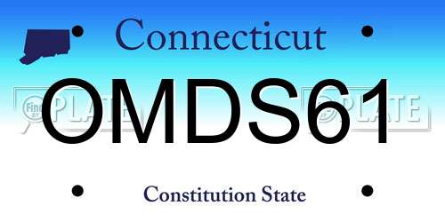 OMDS61 Connecticut License Plate
