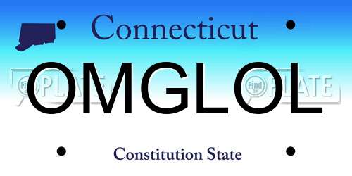 OMGLOL Connecticut License Plate