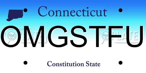 OMGSTFU Connecticut License Plate