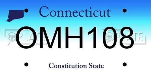 OMH108 Connecticut License Plate