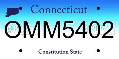 OMM5402 Connecticut License Plate