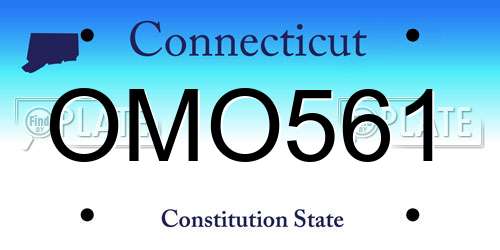 OMO561 Connecticut License Plate