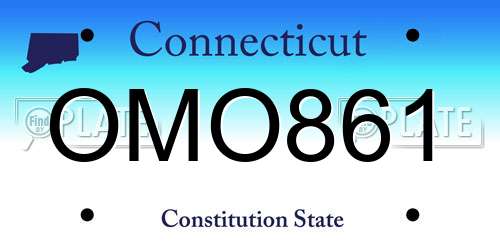OMO861 Connecticut License Plate