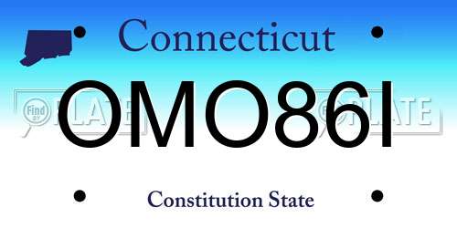 OMO86I Connecticut License Plate