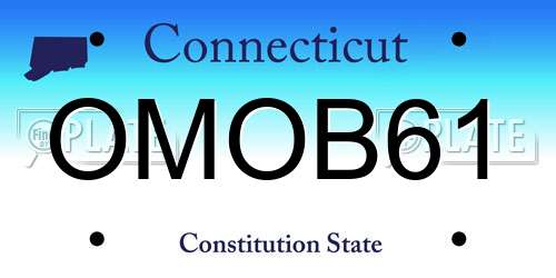 OMOB61 Connecticut License Plate