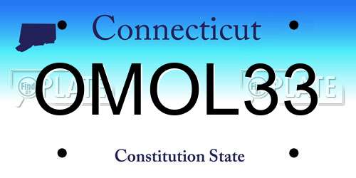 OMOL33 Connecticut License Plate