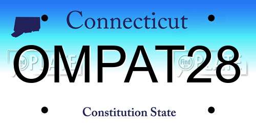 OMPAT28 Connecticut License Plate
