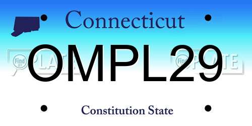 OMPL29 Connecticut License Plate