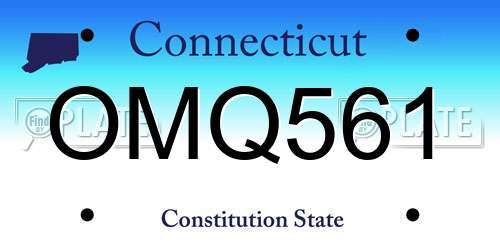 OMQ561 Connecticut License Plate