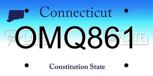 OMQ861 Connecticut License Plate