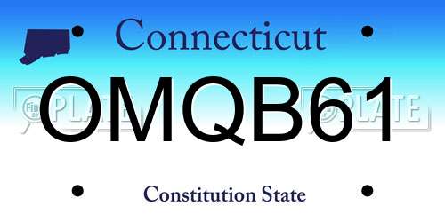 OMQB61 Connecticut License Plate