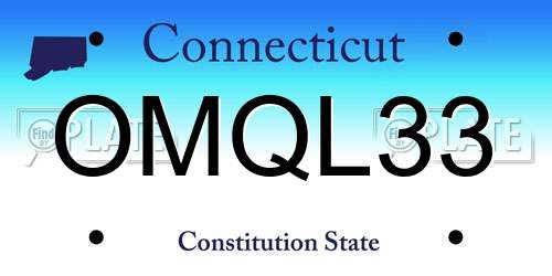 OMQL33 Connecticut License Plate