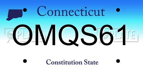 OMQS61 Connecticut License Plate