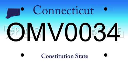 OMV0034 Connecticut License Plate