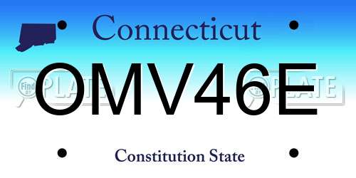 OMV46E Connecticut License Plate