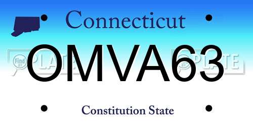 OMVA63 Connecticut License Plate
