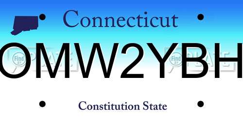 OMW2YBH Connecticut License Plate