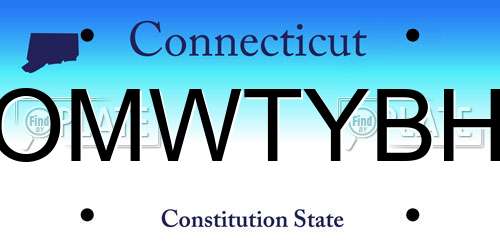 OMWTYBH Connecticut License Plate