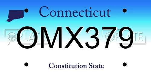 OMX379 Connecticut License Plate