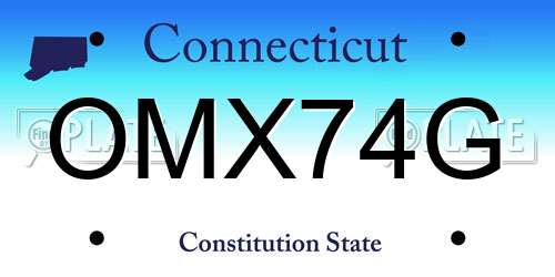 OMX74G Connecticut License Plate