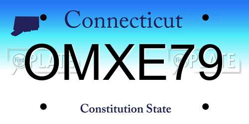 OMXE79 Connecticut License Plate
