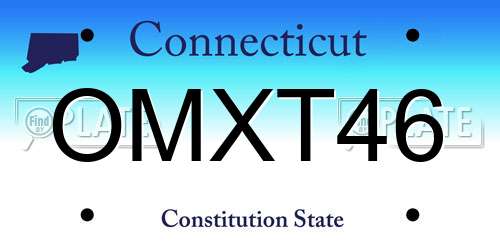 OMXT46 Connecticut License Plate