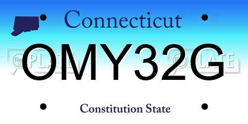 OMY32G Connecticut License Plate