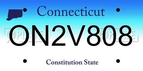ON2V808 Connecticut License Plate