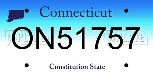 ON51757 Connecticut License Plate