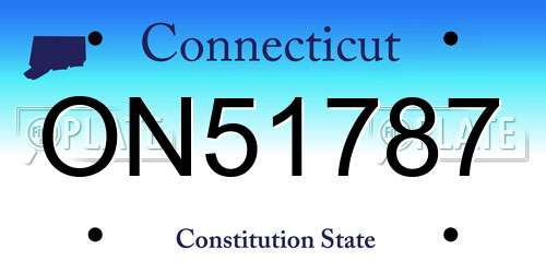ON51787 Connecticut License Plate