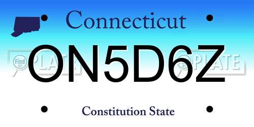 ON5D6Z Connecticut License Plate