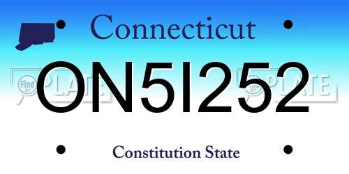 ON5I252 Connecticut License Plate