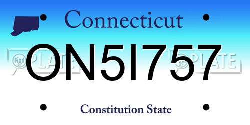 ON5I757 Connecticut License Plate