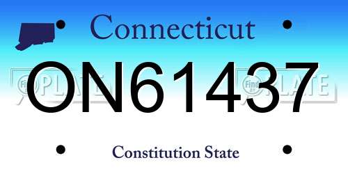 ON61437 Connecticut License Plate