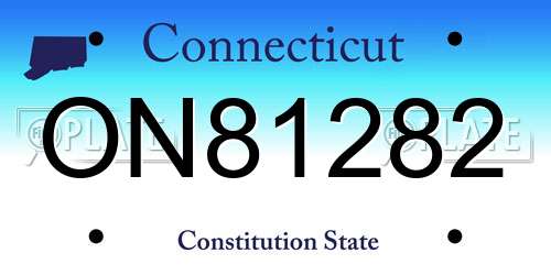 ON81282 Connecticut License Plate