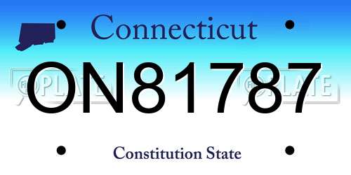 ON81787 Connecticut License Plate
