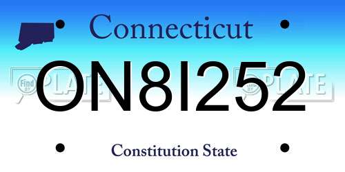 ON8I252 Connecticut License Plate