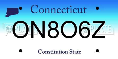 ON8O6Z Connecticut License Plate