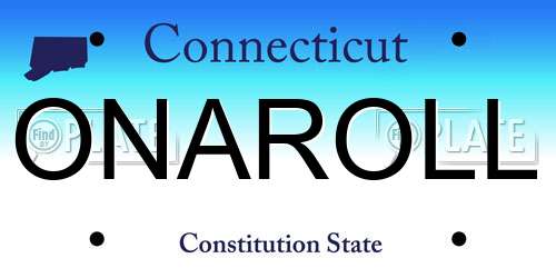 ONAROLL Connecticut License Plate