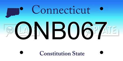 ONB067 Connecticut License Plate