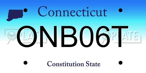 ONB06T Connecticut License Plate