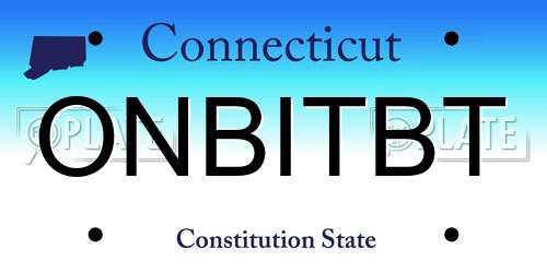 ONBITBT Connecticut License Plate