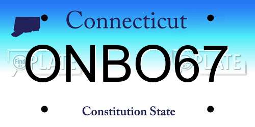 ONBO67 Connecticut License Plate