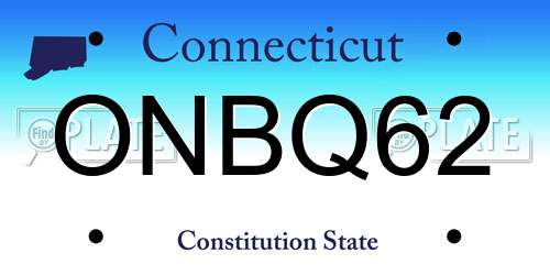 ONBQ62 Connecticut License Plate